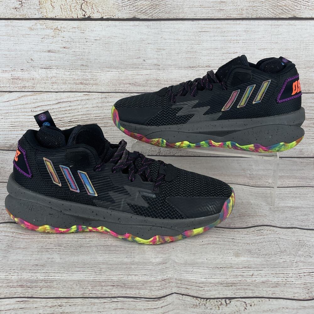 Adidas Dame 8 Big Mood Mens Sz 8.5 Basketball Shoes Multi Color Black